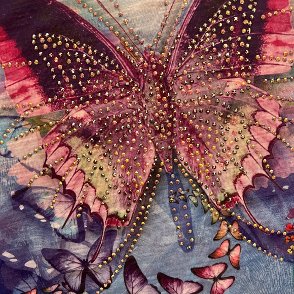 San Diego Animal Park, women’s embellished, butterfly, tank top, flowy size S - Picture 3 of 7